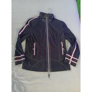 Weekend Basler womens medium black pink track jacket shoulder pads